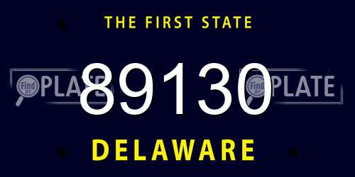 89130 Delaware License Plate