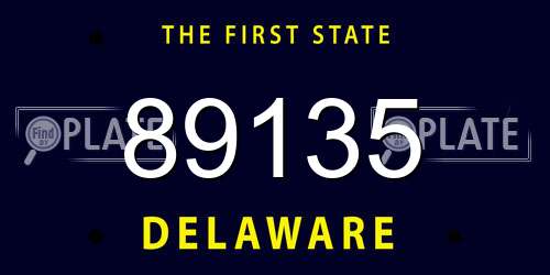 89135 Delaware License Plate