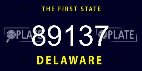 89137 Delaware License Plate
