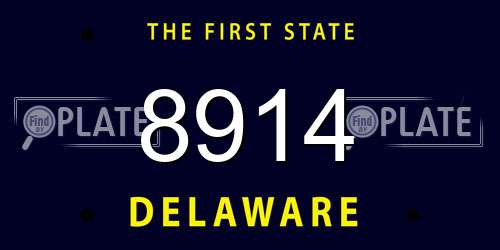8914 Delaware License Plate