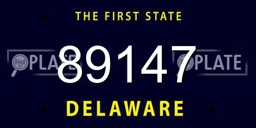 89147 Delaware License Plate