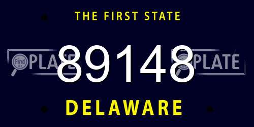 89148 Delaware License Plate