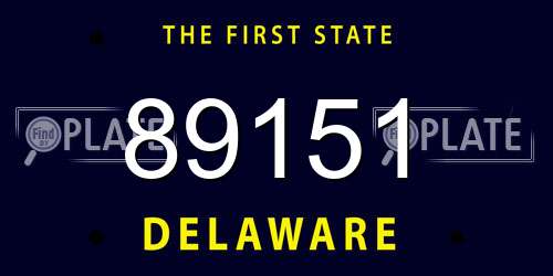 89151 Delaware License Plate