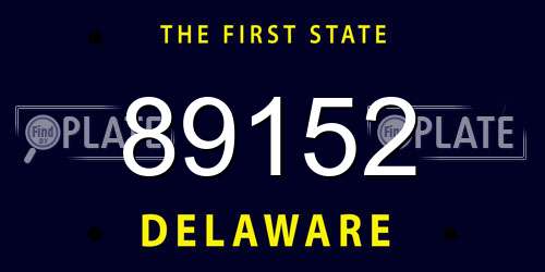 89152 Delaware License Plate