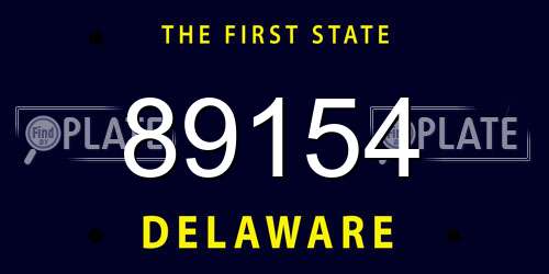89154 Delaware License Plate