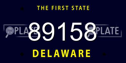 89158 Delaware License Plate