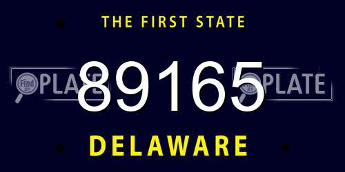 89165 Delaware License Plate