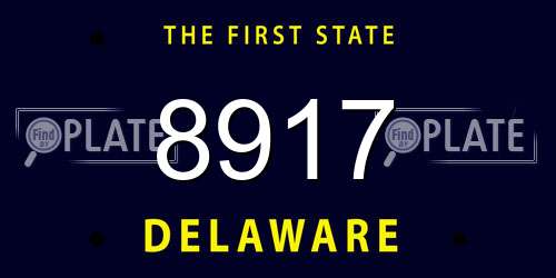 8917 Delaware License Plate