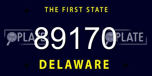 89170 Delaware License Plate