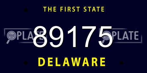 89175 Delaware License Plate
