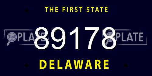 89178 Delaware License Plate