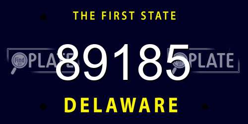 89185 Delaware License Plate