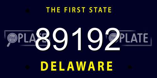89192 Delaware License Plate