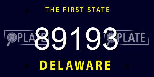 89193 Delaware License Plate