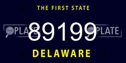 89199 Delaware License Plate