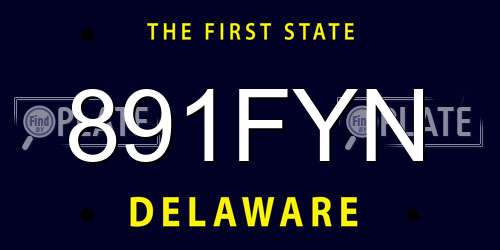 891FYN Delaware License Plate