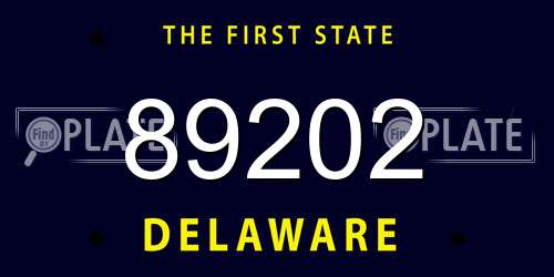 89202 Delaware License Plate