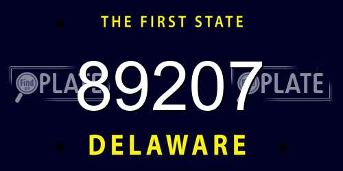 89207 Delaware License Plate