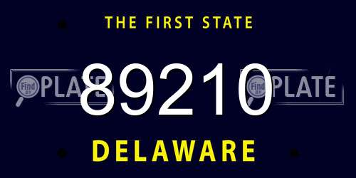 89210 Delaware License Plate