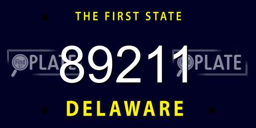 89211 Delaware License Plate