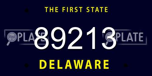 89213 Delaware License Plate