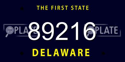 89216 Delaware License Plate