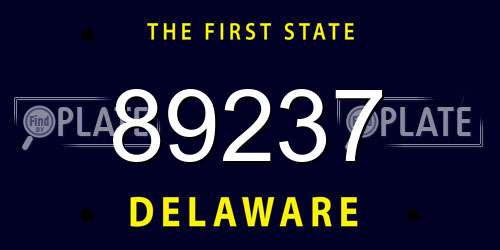 89237 Delaware License Plate