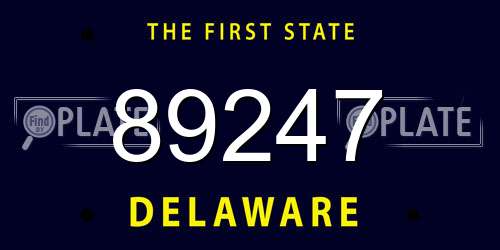 89247 Delaware License Plate