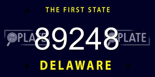 89248 Delaware License Plate
