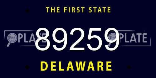 89259 Delaware License Plate