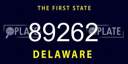 89262 Delaware License Plate