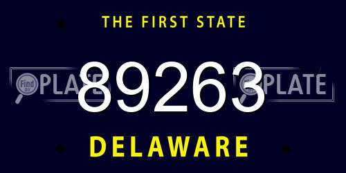 89263 Delaware License Plate