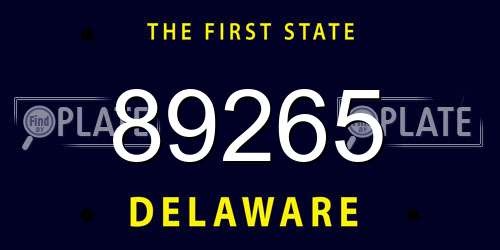 89265 Delaware License Plate