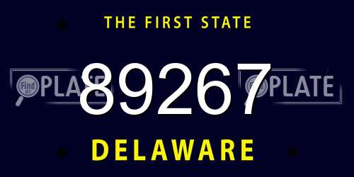 89267 Delaware License Plate