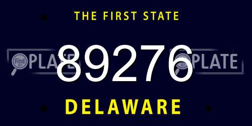 89276 Delaware License Plate