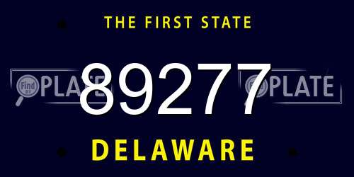 89277 Delaware License Plate