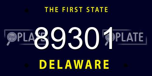 89301 Delaware License Plate