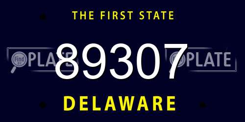 89307 Delaware License Plate