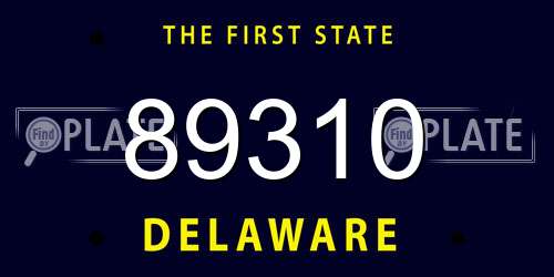 89310 Delaware License Plate