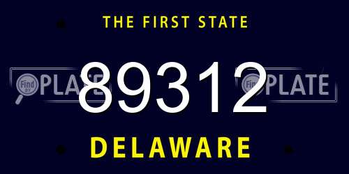 89312 Delaware License Plate