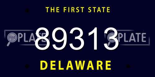 89313 Delaware License Plate