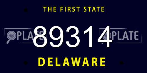 89314 Delaware License Plate