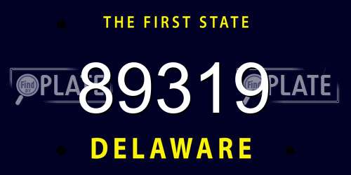 89319 Delaware License Plate