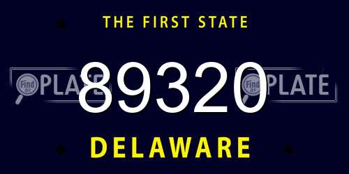 89320 Delaware License Plate