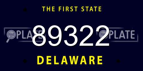 89322 Delaware License Plate