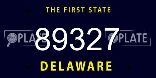 89327 Delaware License Plate