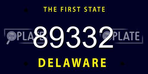 89332 Delaware License Plate