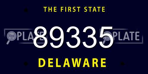 89335 Delaware License Plate