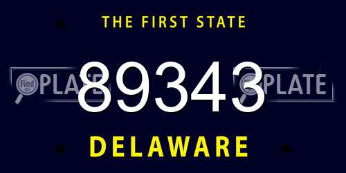 89343 Delaware License Plate