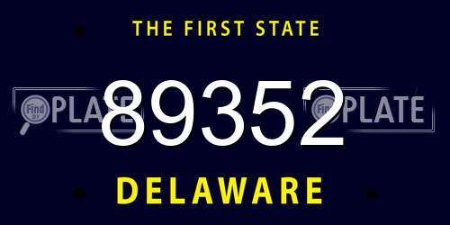 89352 Delaware License Plate
